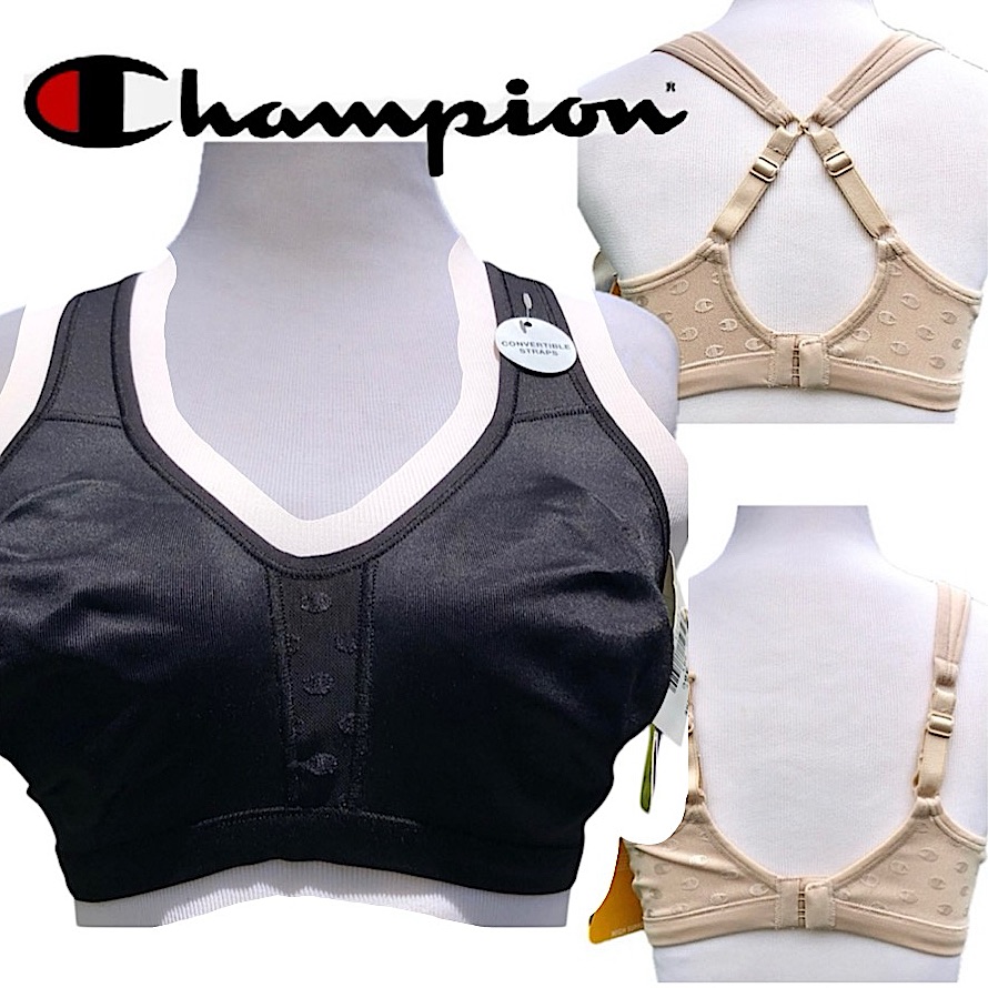 Champion 38c Black Convertible High Support Sports Bra! New!